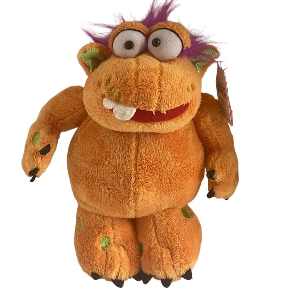 GANZ Sugar Monster Plush Toy 11” Stuffed Animal Vibrant Orange Halloween